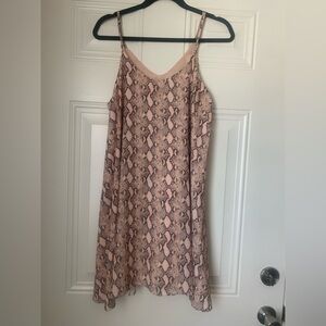 Izzy & Lola Pink and Brown Snake Print Sundress Size M